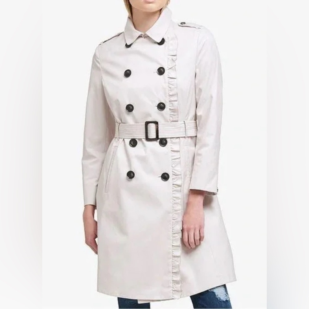 DKNY Cream Jacket with Red Accents